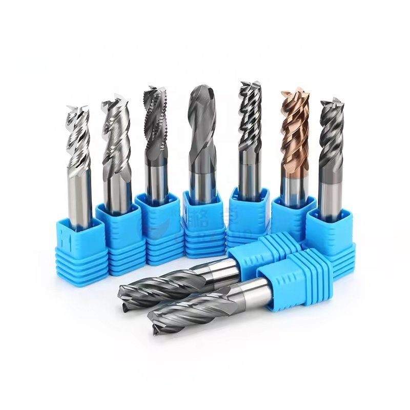 Solid Carbide 4 Flute Flat End mills CNC Endmill Corner Radius Solid Carbide End Mill for CNC cutting Milling Dia2-12mm