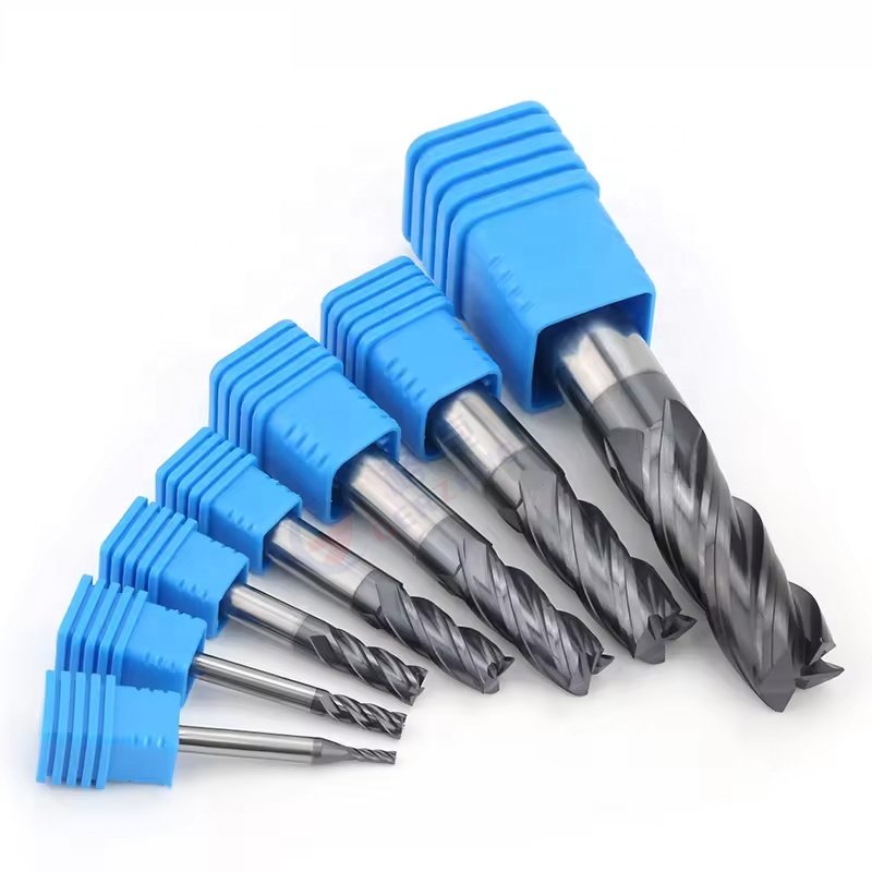 Solid Carbide 4 Flute Flat End mills CNC Endmill Corner Radius Solid Carbide End Mill for CNC cutting Milling Dia2-12mm