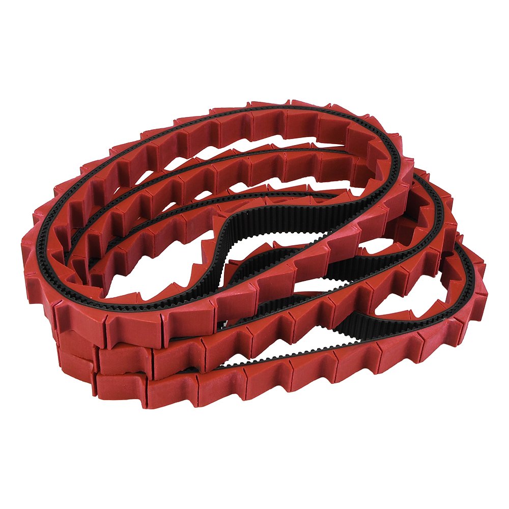 red rubber coated timing belts rubber transmission belt transmission belt for filling machine