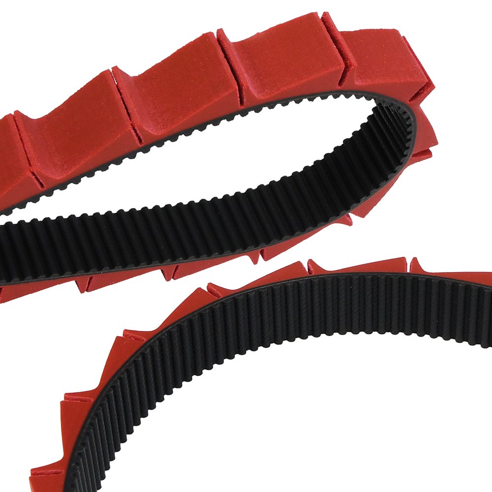 red rubber coated timing belts rubber transmission belt transmission belt for filling machine