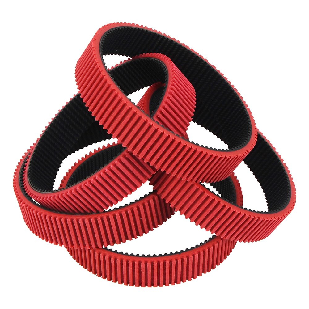 red rubber coated timing belts rubber transmission belt transmission belt for filling machine