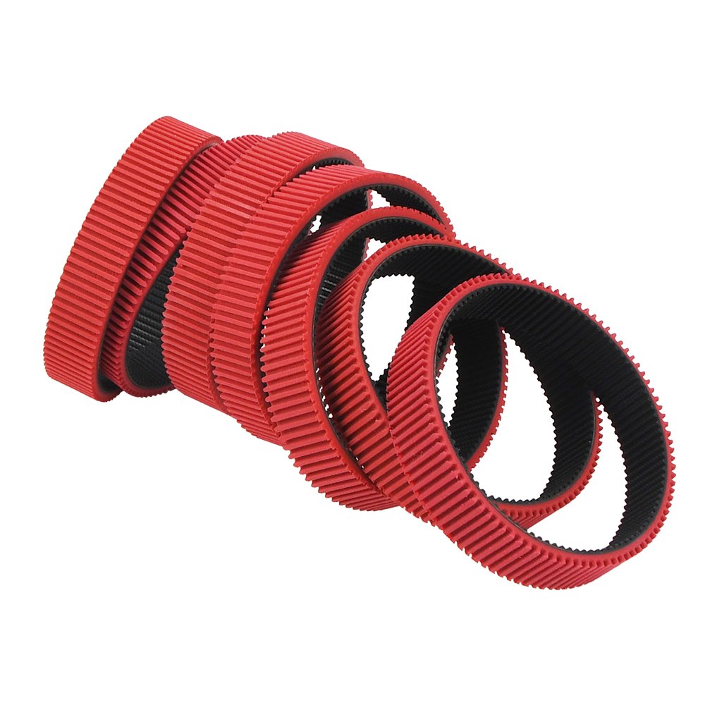 red rubber coated timing belts rubber transmission belt transmission belt for filling machine