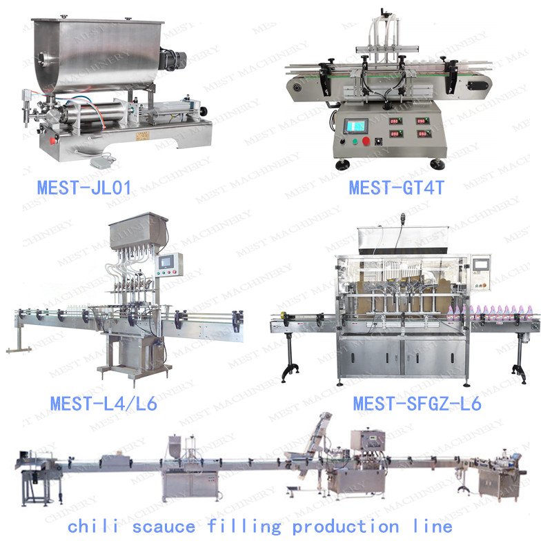 Automatic Piston Paste Filler Chili Sauce Tomato Thick Sauce Tahini Glass Jar Filling Machine With Mixer