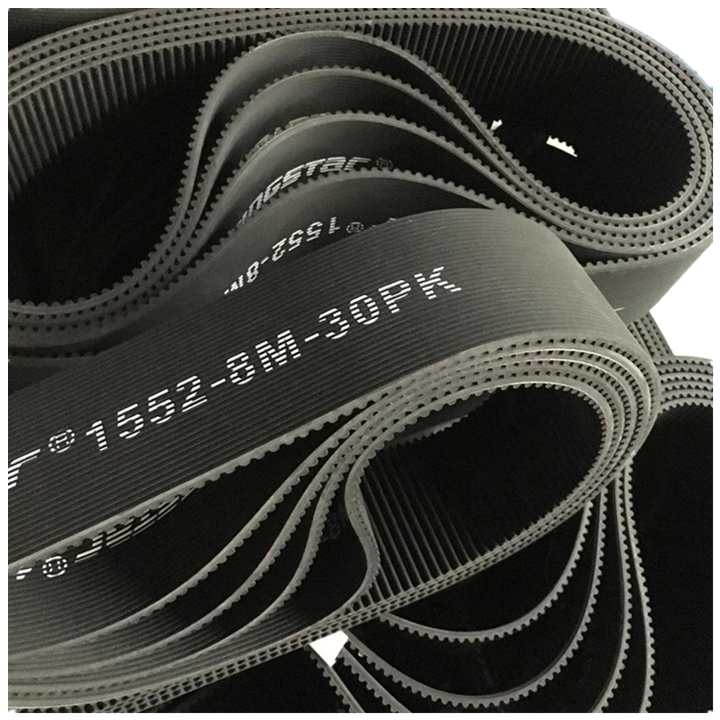 High Quality Rubber Teeth Wedge Belt RPP8M1200-24PK For Chinese Flour Roller Milling Machine Belt