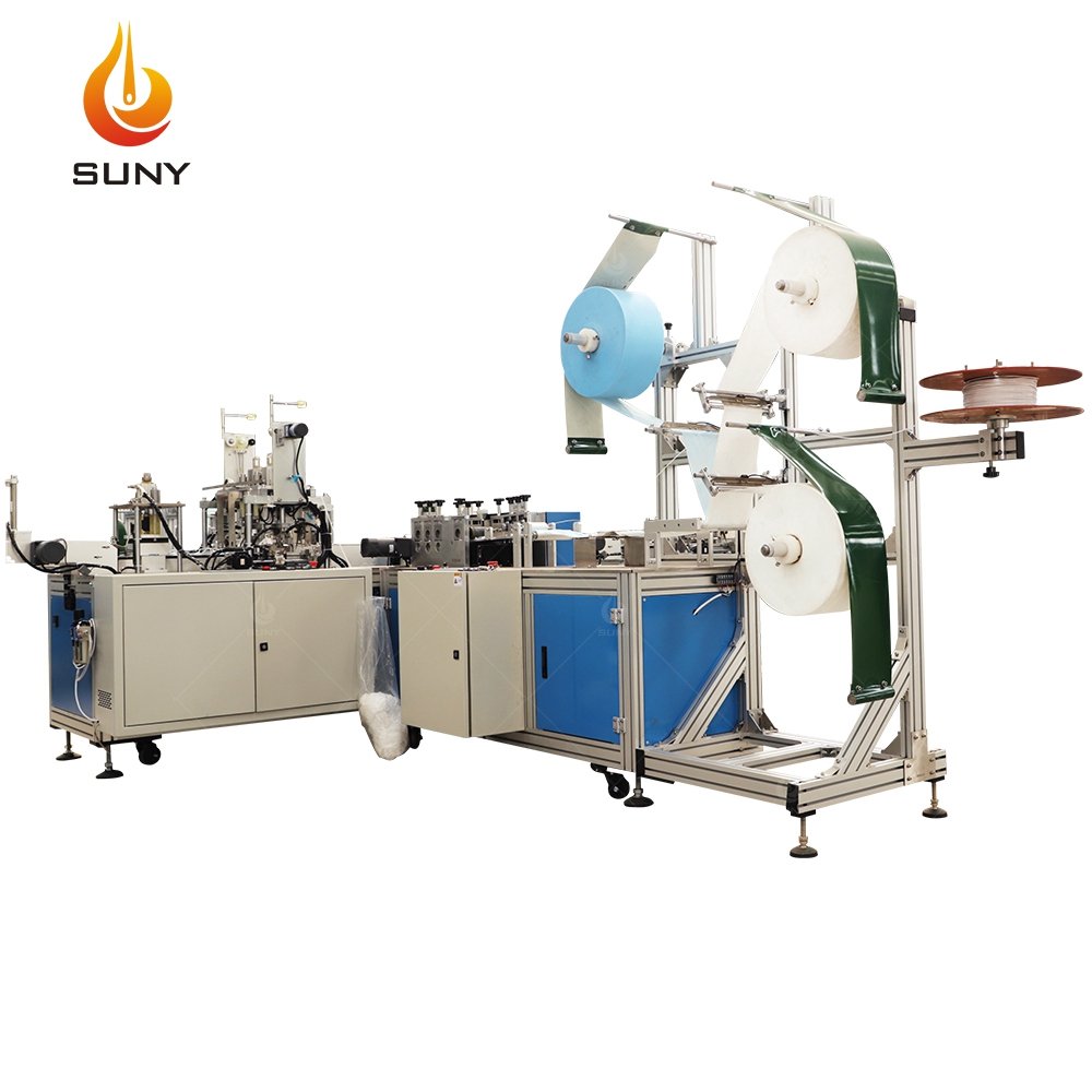 Full Automatic 2-4 Ply Inner Ear Loop Non Woven Disposable Surgical Medical Face Mask Making Production Machine Equipment Line