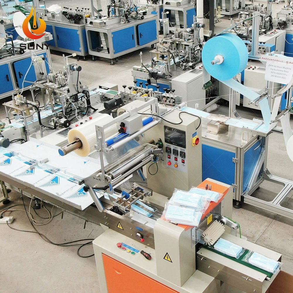 Full Automatic 2-4 Ply Inner Ear Loop Non Woven Disposable Surgical Medical Face Mask Making Production Machine Equipment Line
