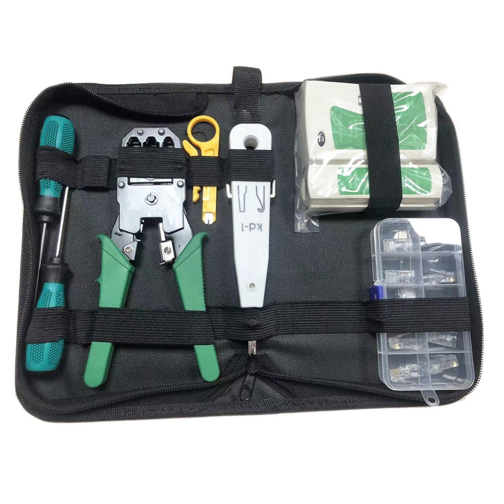 11 In 1 Network Tool Kit Portable Ethernet Cable Crimper Kit Ethernet Crimping Tool Power Tool Combination Kits