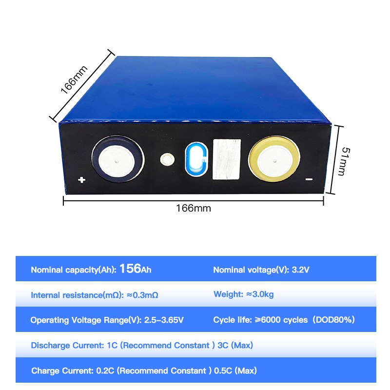 3.2V 156AH Lithium Iron Phosphate Battery Electric Cars Motorcycles Inverter Energy Storage Electric Lithium Ion Batteries