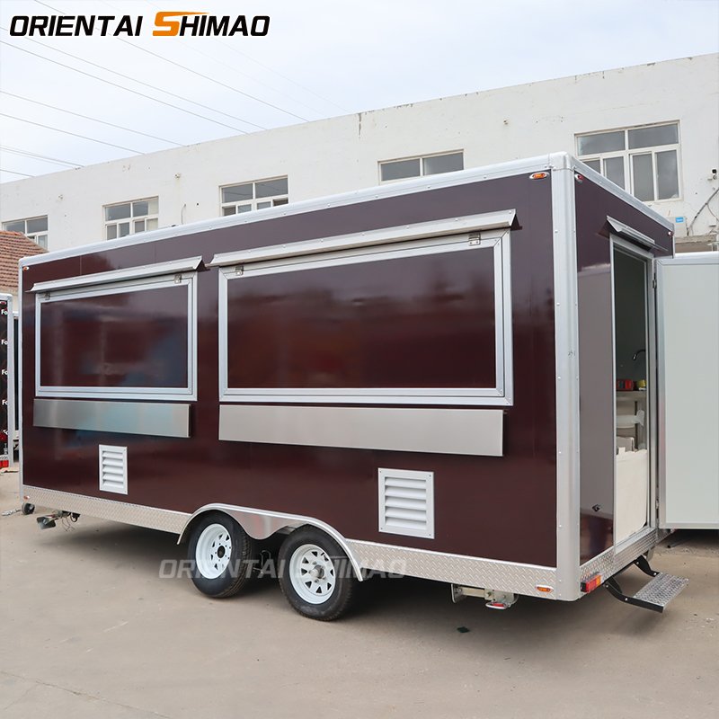 DOT CE Fast Food Truck Mobile Street Kitchen Food Van Ice Cream Catering Cart Concession Food Trailer