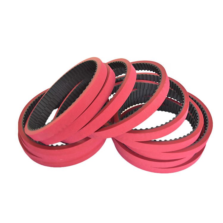 Red rubber coated timing belt made in China