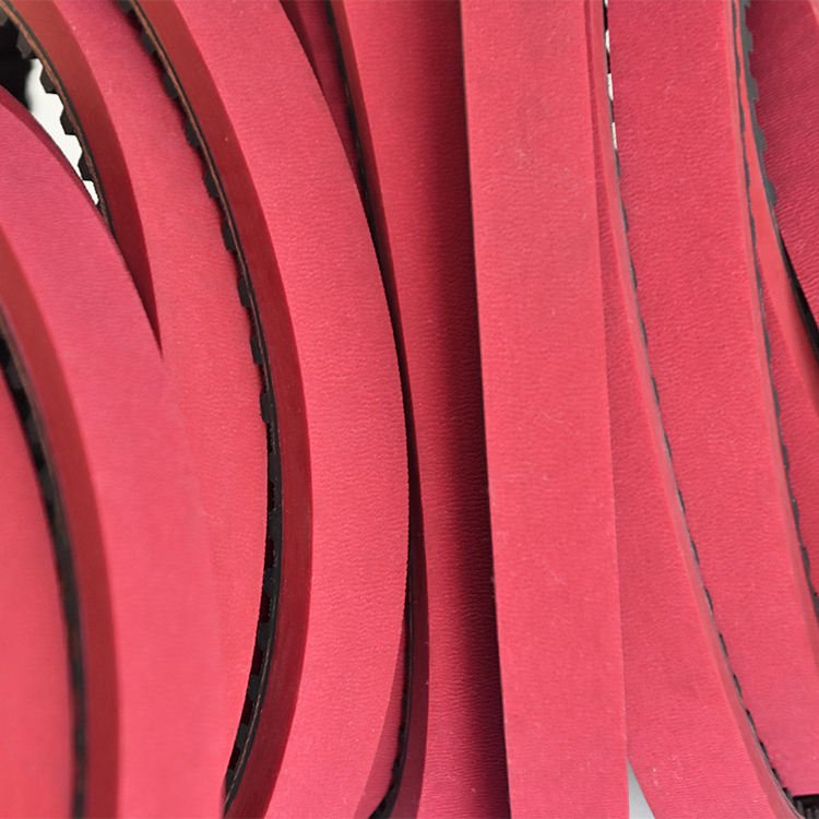 Red rubber coated timing belt made in China