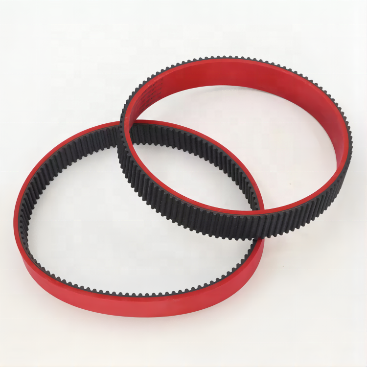 T10-630 Red rubber timing belt with red rubber coating for packing machine