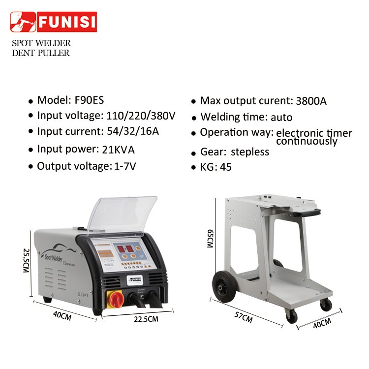 FUNISI Stainless Steel Spot Welder Dellenlifter Dent Removal Tool F90E 3500A Dent Puller