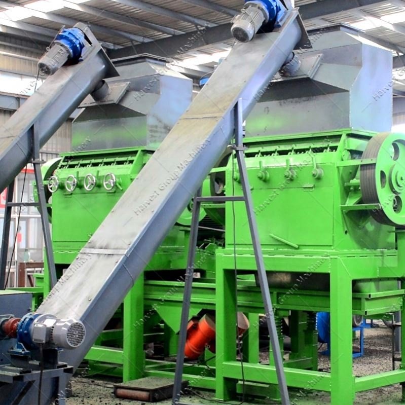 Tire Crusher Equipment Tyre Shredding Recycling Machines Double Shaft Shredder Machine Fully Automated Tire Crusher Plant