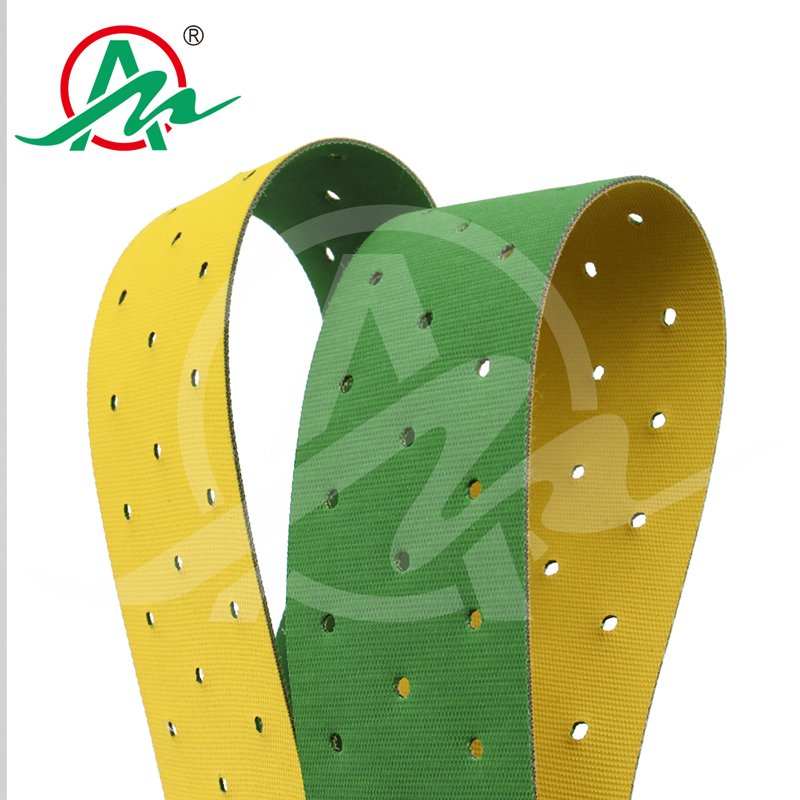 Yellow Green Nylon Conveyor Belt Sandwich Feed Belts Transmission Flat Belts Excellent Reversed Bending Properties