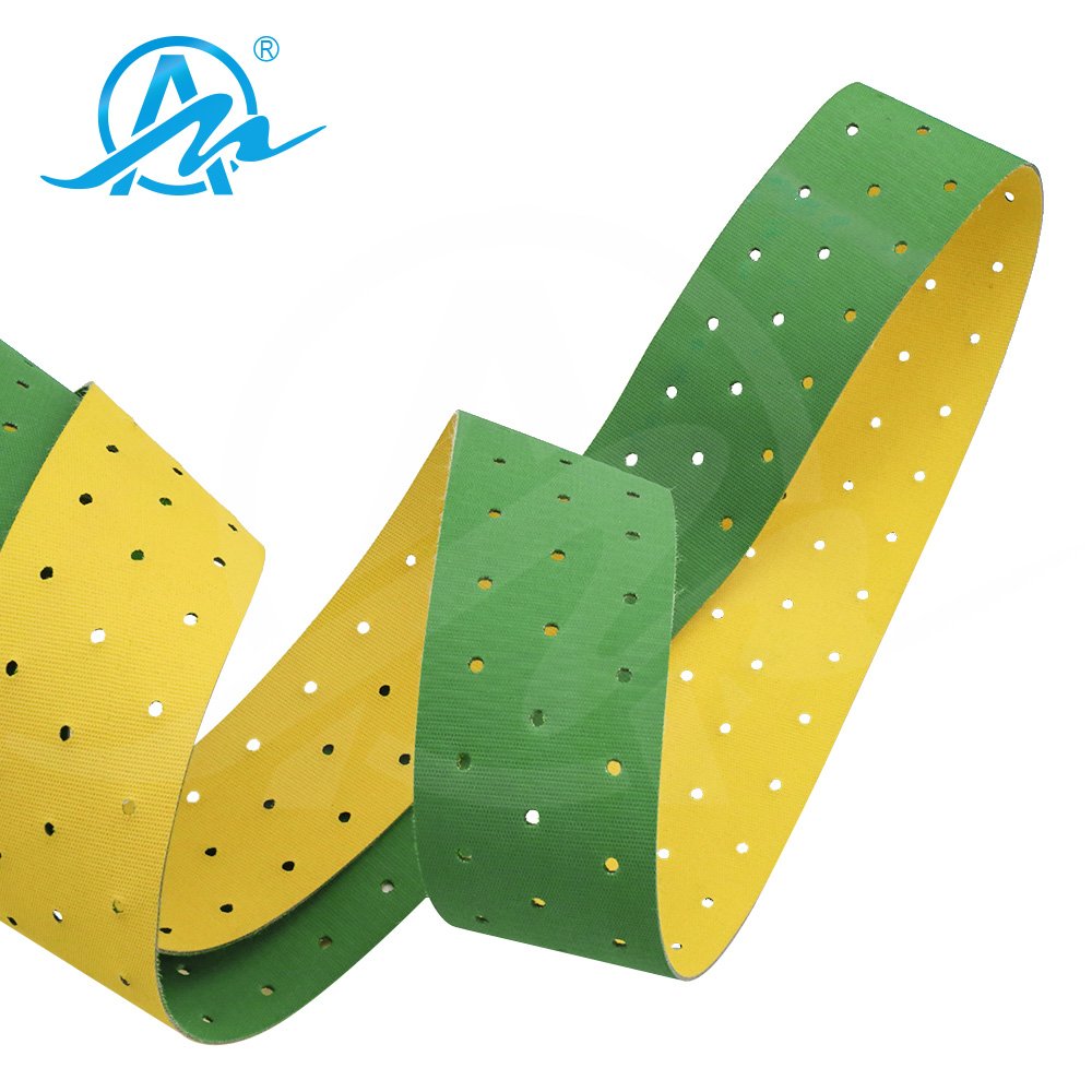 Yellow Green Nylon Conveyor Belt Sandwich Feed Belts Transmission Flat Belts Excellent Reversed Bending Properties