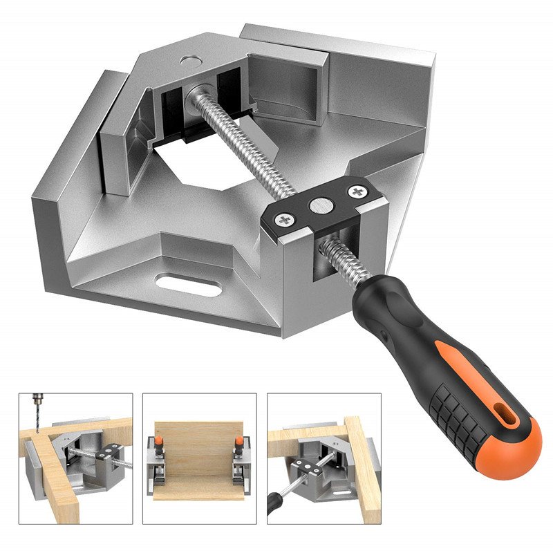 Multi Functional Powerful Closure Carpenter Woodworking Stainless Steel Right Angle Clamp Holder Woodworking Tools Accessories