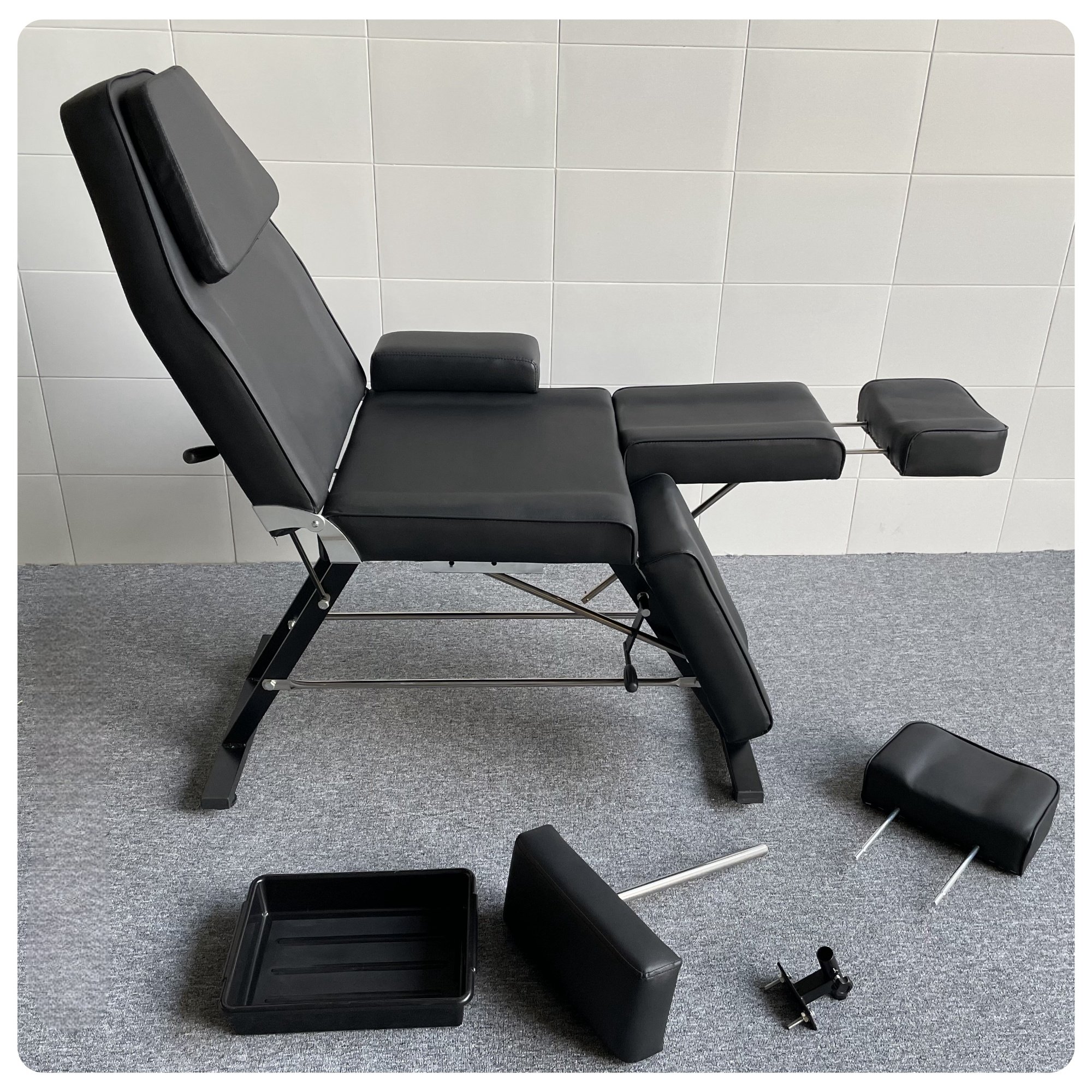Facial Spa Massage Large Armrest Salon Foldable Eyelash Facial Parts Lashes Tattoo Beauty Split Legs Repair Nails Chair Bed