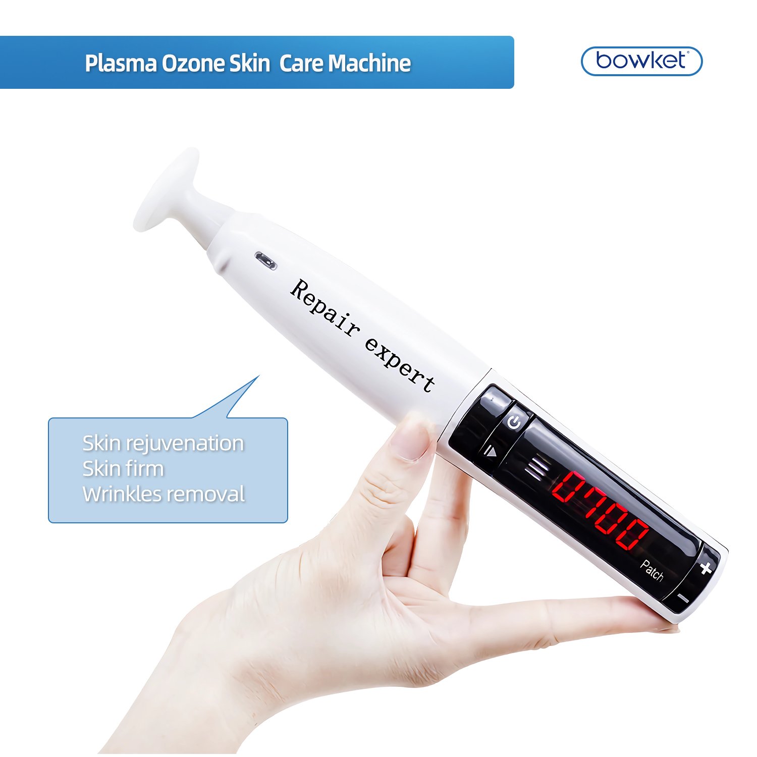 BOWKET Scar Acne Removal and Wrinkle Remover Skin Rejuvenation Device Ozone Plasma Pen Face Lift Tightening US/EU Plugs