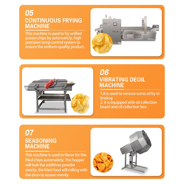 TCA High Efficiency Customized Potato & Banana Chips Machine Potato Chips Making Machine Small Automatic