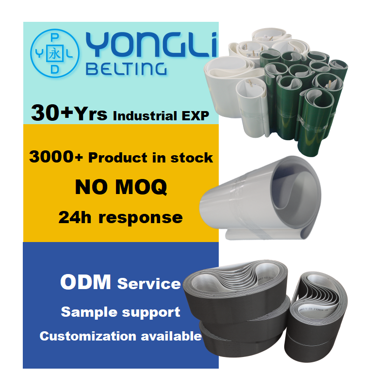 YONGLI Treadmill PVC Belt Black Golf 2.2mm Thicknesses Anti-static RoHS Conveyor Belt With Short-cut Polyester