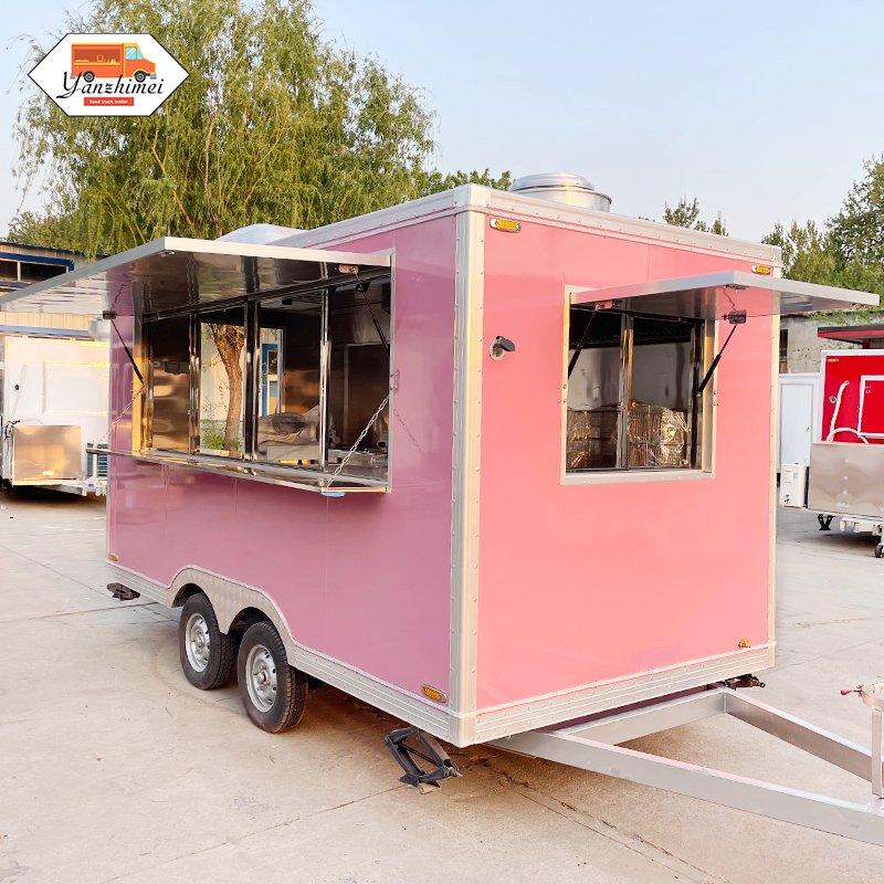 Mobile Kitchen Consession Trailer Outdoor BBQ Food Trailer Commercial Street Portable Food Truck for Sale Europe