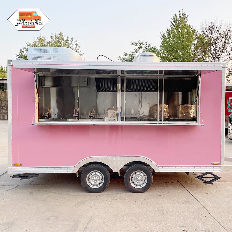Mobile Kitchen Consession Trailer Outdoor BBQ Food Trailer Commercial Street Portable Food Truck for Sale Europe