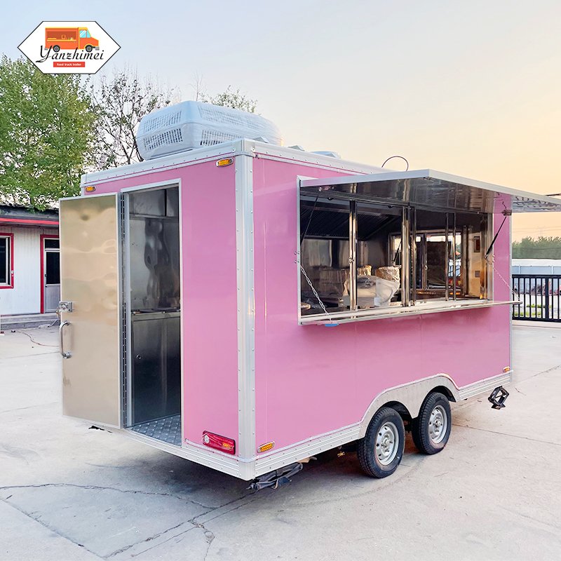 Mobile Kitchen Consession Trailer Outdoor BBQ Food Trailer Commercial Street Portable Food Truck for Sale Europe