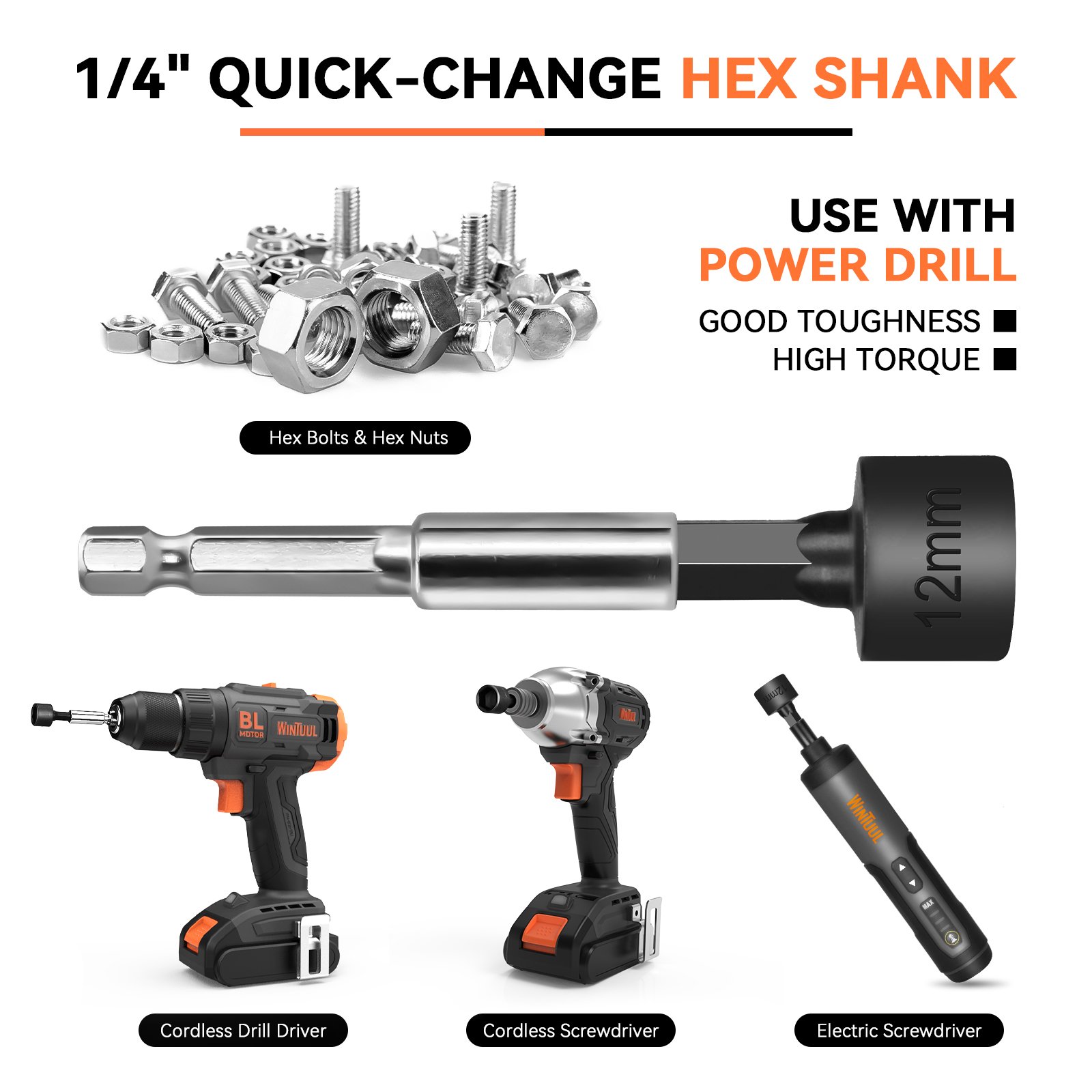 73pcs Power Tool Accessories Set Including Electric Nut Driver Screwdriver Bits Hand Tool Set with Socket Adapter
