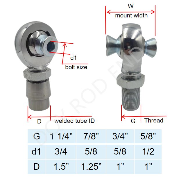 Chromoly heavy duty Rod Ends XM16 & JXM16T Heim Joint kit 1.25 inch Thread 1 1/4 Rose Ball Joint for offroad fabrication