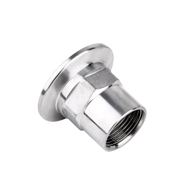 Keda Stainless steel 304 316L clamp type hexagon joint with female thread Sanitary grade Pipe Fitting