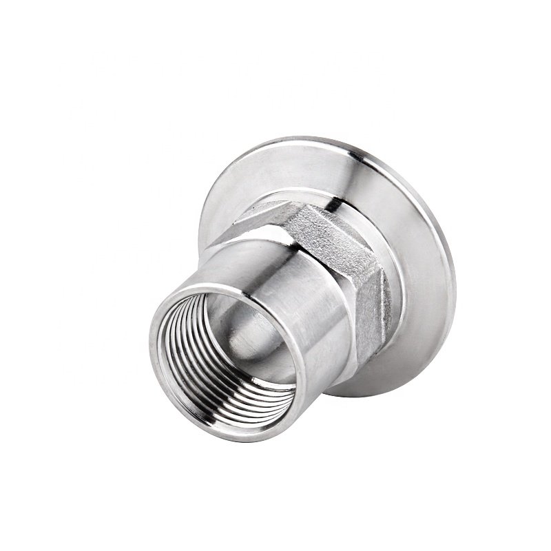Keda Stainless steel 304 316L clamp type hexagon joint with female thread Sanitary grade Pipe Fitting