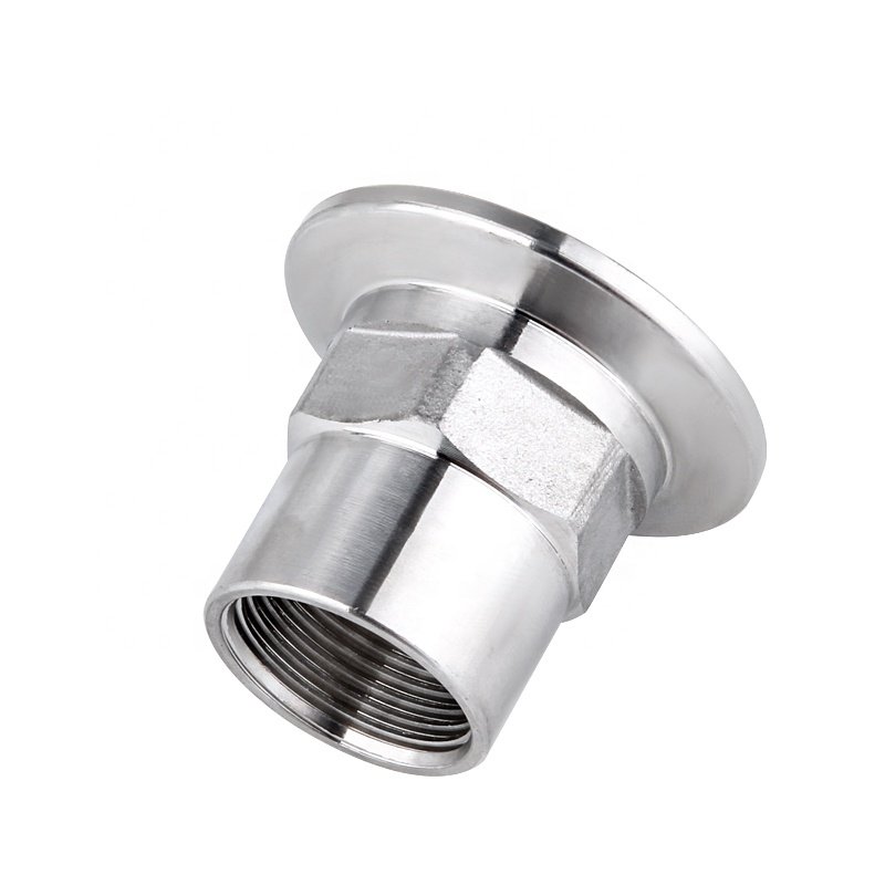 Keda Stainless steel 304 316L clamp type hexagon joint with female thread Sanitary grade Pipe Fitting