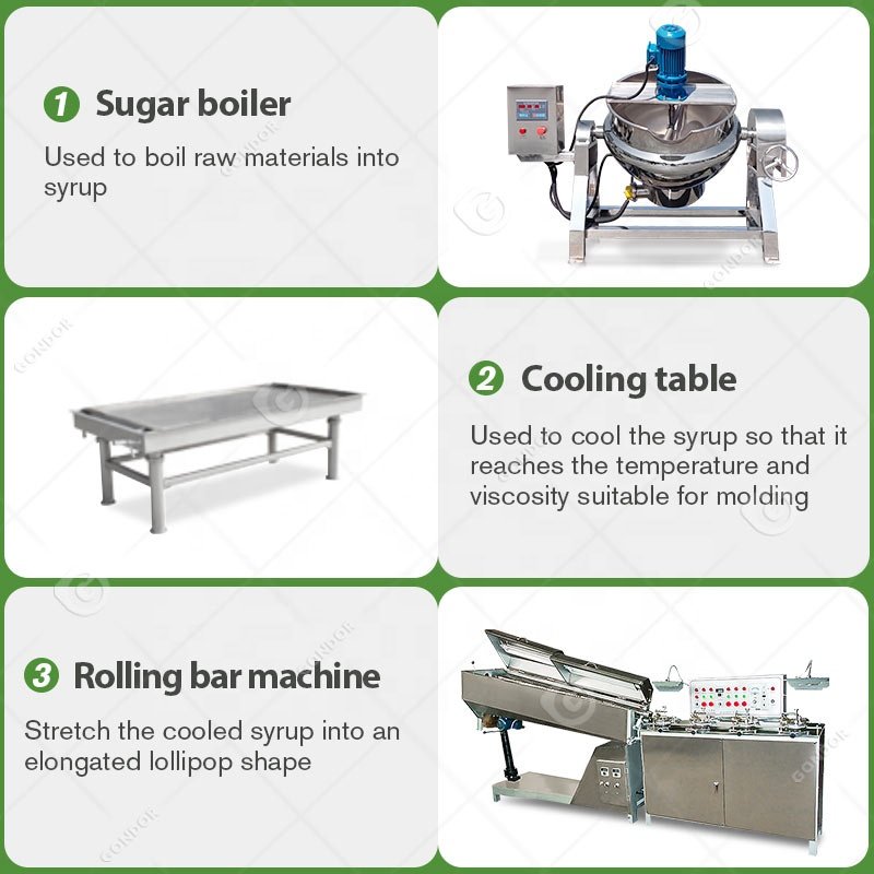 Auto Crutch Color Chocolate Automatic Flat Whistle Make Machine Lollipop Hard Candy Deposit Production Line