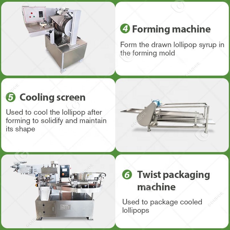 Auto Crutch Color Chocolate Automatic Flat Whistle Make Machine Lollipop Hard Candy Deposit Production Line