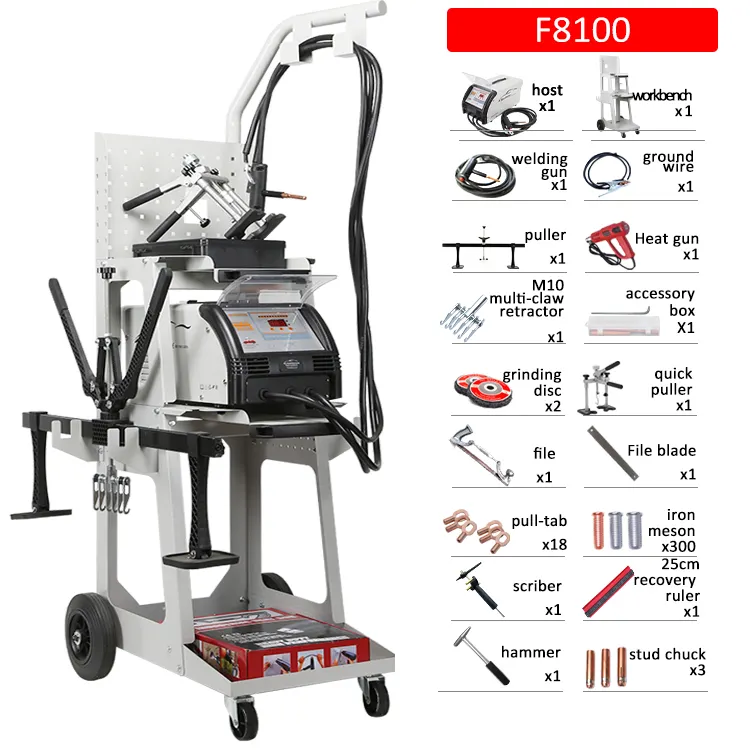F8100 Body Repair Equipment Tooling Bodywork Spotter Welder Car Body Repair Aluminum Dent Puller