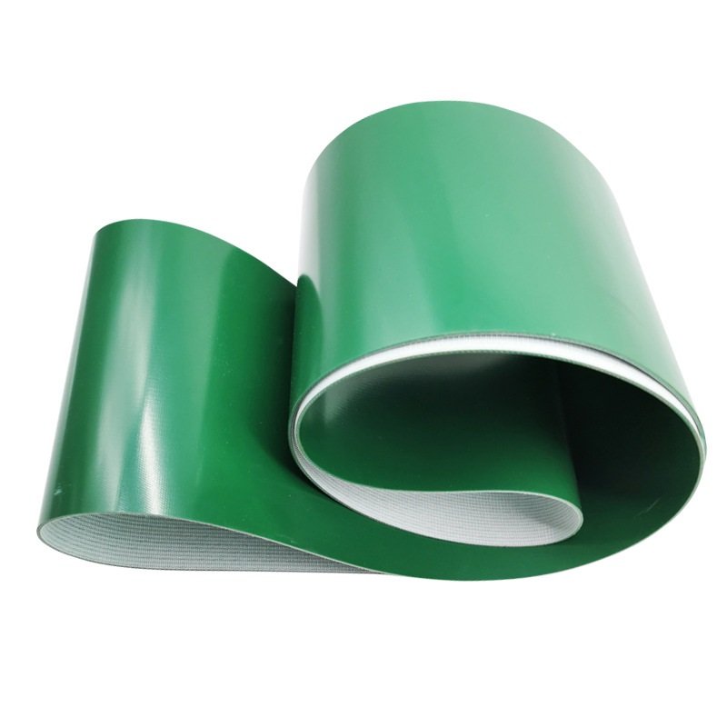 Cotton Fabric Food Conveyor Belt Green PVC Conveyor Belt