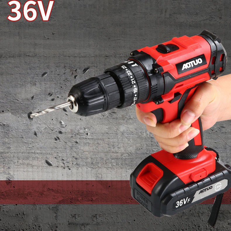 1150RPM 2-Speed Rechargeable Wireless Power Drills Portable Cordless Impact Drill Multifunction Lithium Electric Screwdriver Set