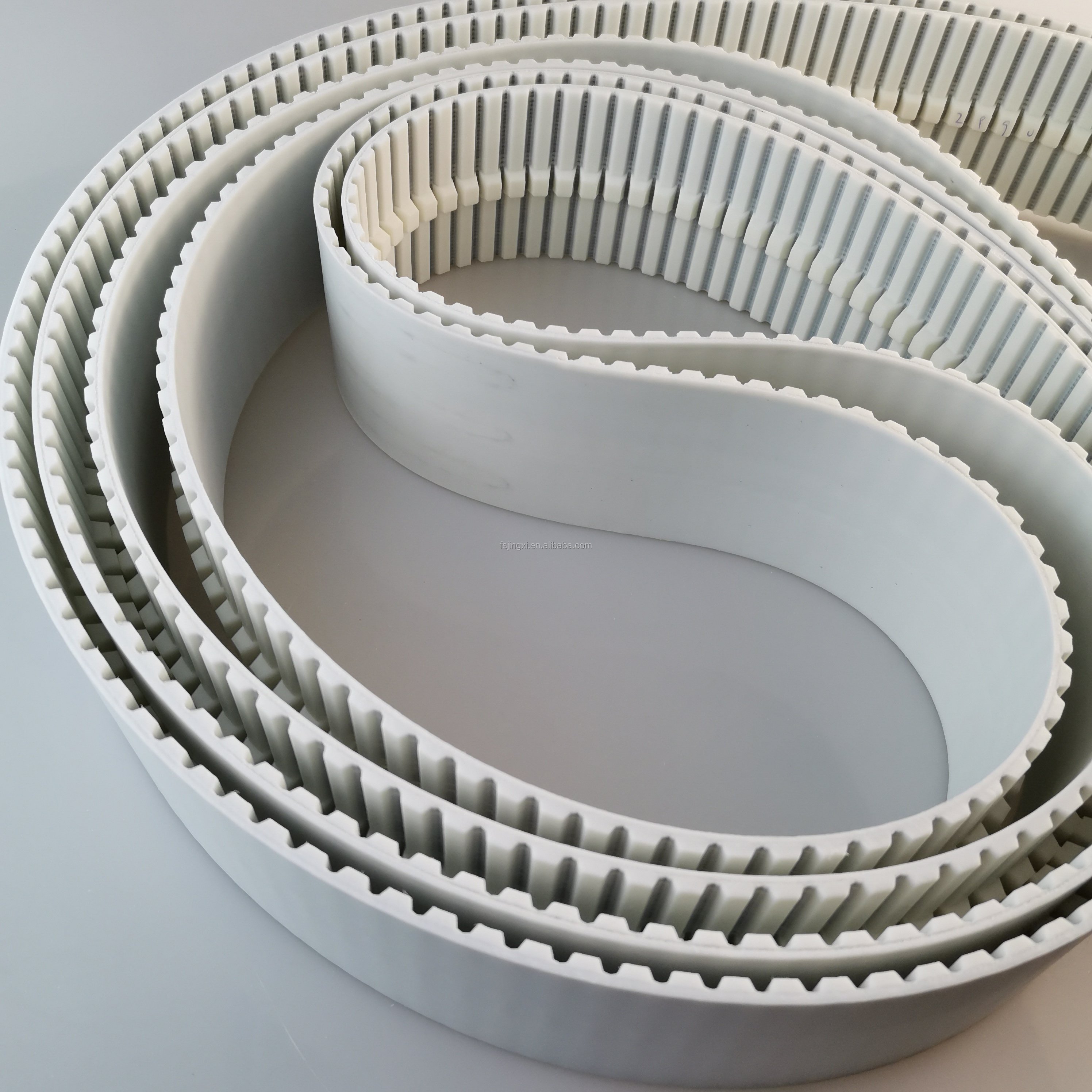 Polyurethane open ended timing belt with coating for embroidery machine pu transmission belts