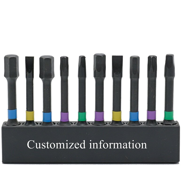 10pcs S2 Steel 50mm 1/4" Strong Magnetic Precision Screw Bit Set With Good Screw Bit Organizer, Mixed With Different Bit Head