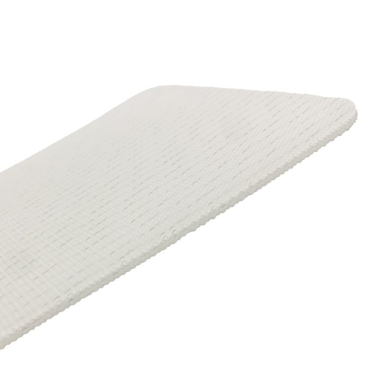 Manufacturer of 1.5mm white double-sided rough pellet food grade PVC/PU conveyor belts