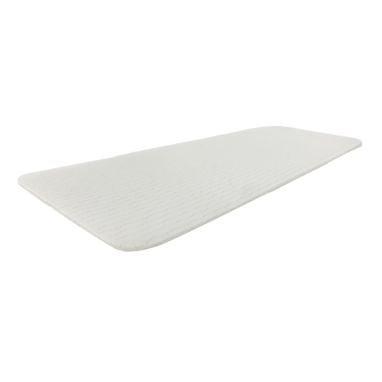 Manufacturer of 1.5mm white double-sided rough pellet food grade PVC/PU conveyor belts