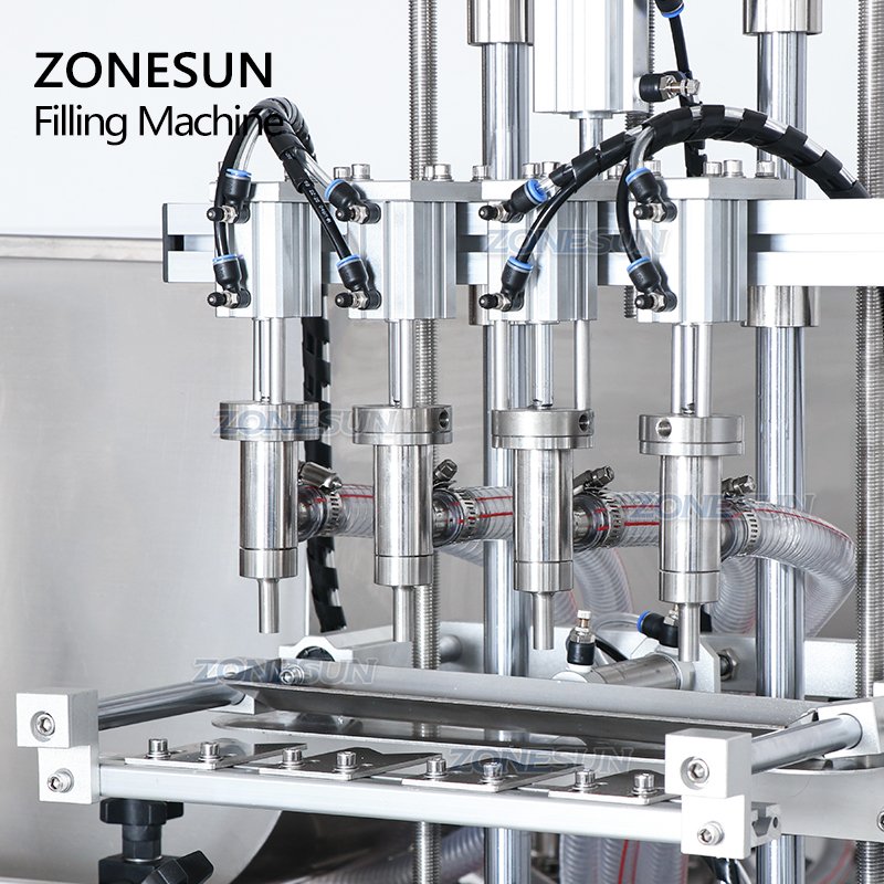 ZONESUN ZS-DTGT4T Desktop 4 Heads Piston Pump Paste Automatic Cheese Penumatic Filling Machine