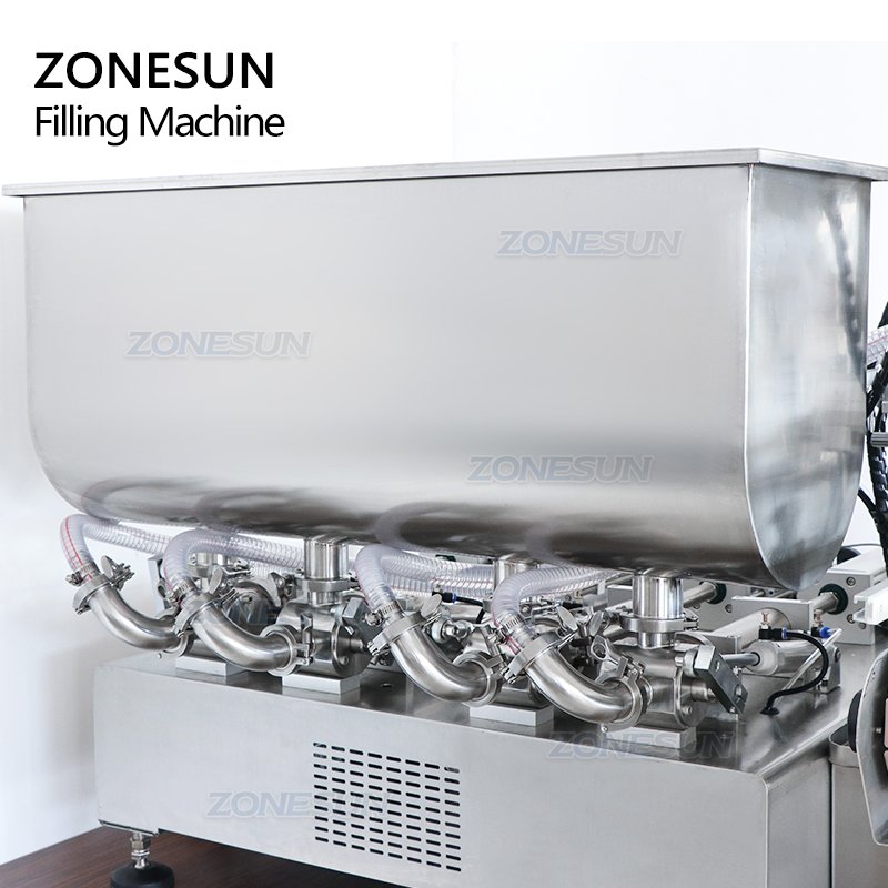 ZONESUN ZS-DTGT4T Desktop 4 Heads Piston Pump Paste Automatic Cheese Penumatic Filling Machine