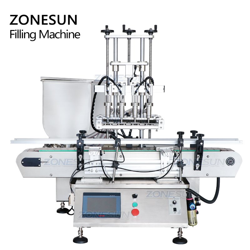 ZONESUN ZS-DTGT4T Desktop 4 Heads Piston Pump Paste Automatic Cheese Penumatic Filling Machine