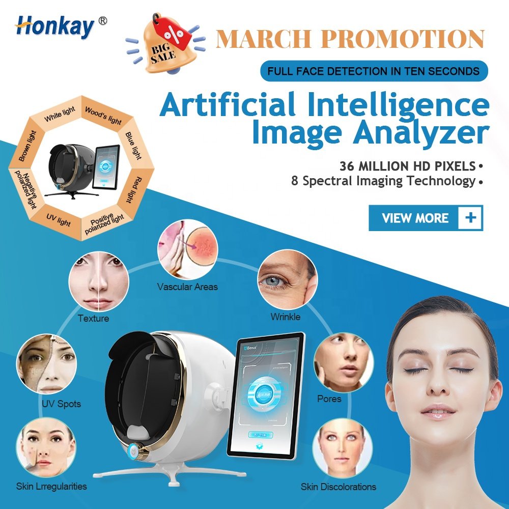 Skin Analyzer Diagnostic Analysis Machine Wifi Ai Intelligent Digital Camera Scanner Beauty Equipment 3d Facial Skin Analyzer