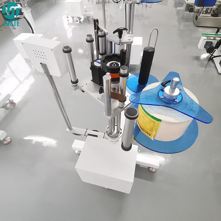 Vertical Automatic Side Label Applicator Head 7 Inch Paper Sticker Labeling Machine for PET Square Bottle Bucket Honey Jar Boxes