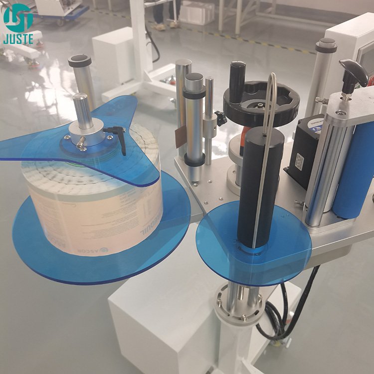 Vertical Automatic Side Label Applicator Head 7 Inch Paper Sticker Labeling Machine for PET Square Bottle Bucket Honey Jar Boxes