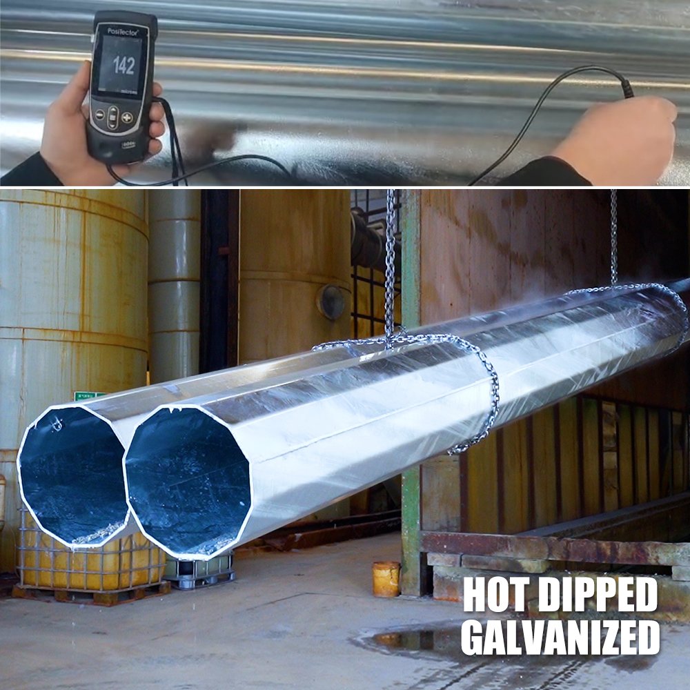 10m 11m Galvanized Production Line Mastil Para Farola High Led Street Light Pole for Kenya