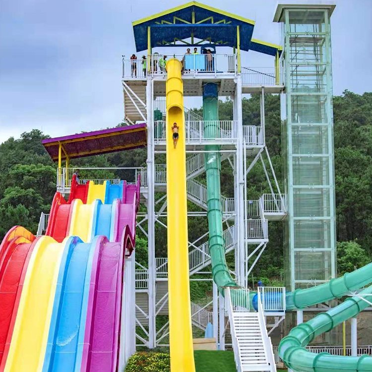 Fiberglass Water Slides for Sale for Aqua Park Big Water Slide Fiberglass and Galvernize Steel Type Water Slides